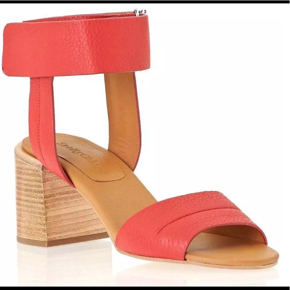 See By Chloe $315 Anna Ankle Cuff City Sandal, Red